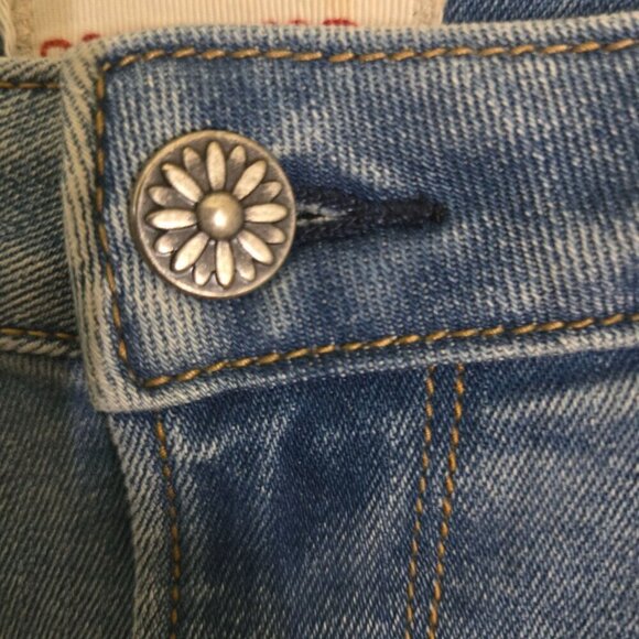 Driftwood Jackie High Rise Skinny Daisy Embroidered Jeans Size 28 - Picture 5 of 8